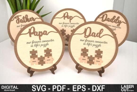 Letrero De Rompecabezas Para Papa Creativo Digital